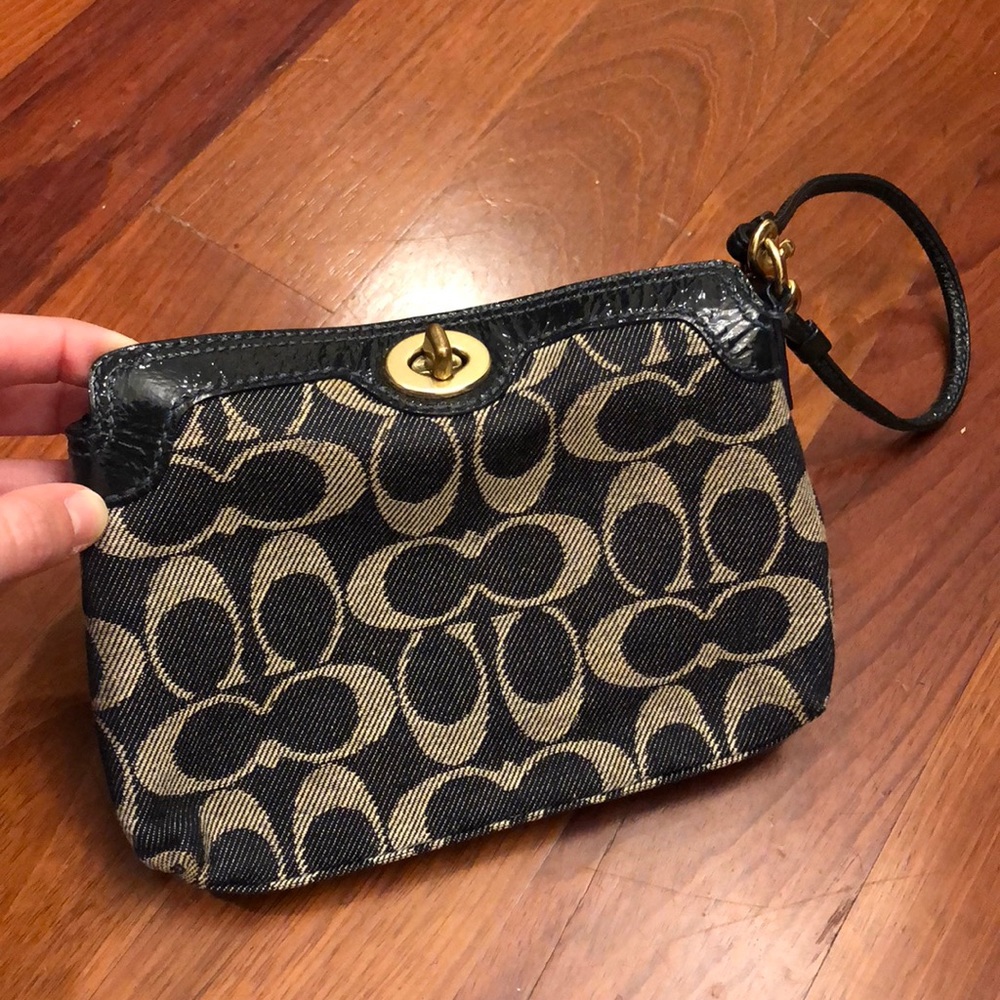 Coach denim wristlet